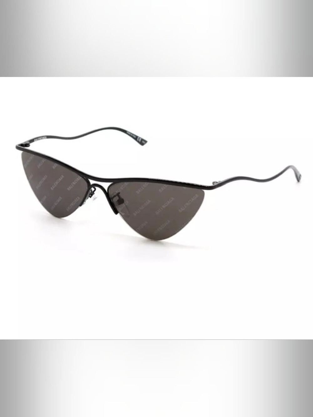 Balenciaga Black Cat-Eye Metal Sunglasses